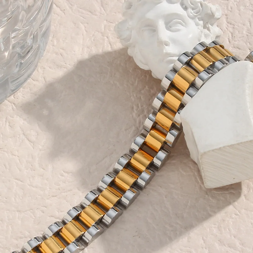 Stainless Steel Gold Plated Detachable Wristbands Bracelets