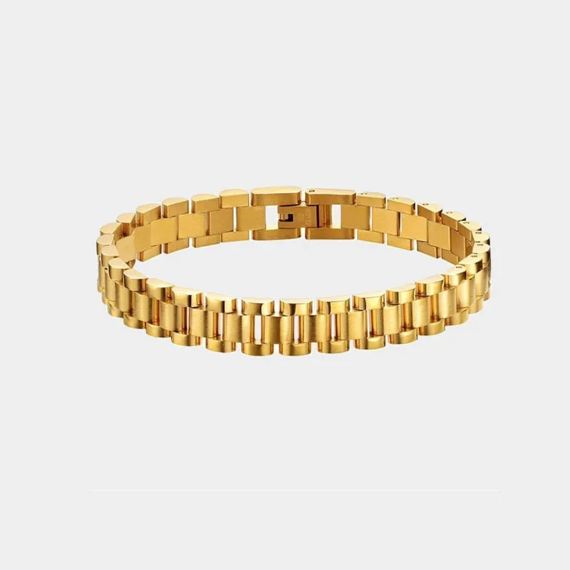 Stainless Steel Gold Plated Detachable Wristbands Bracelets