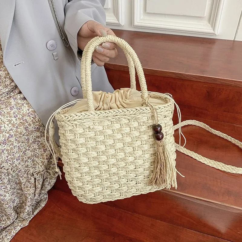 Straw Bags for Women 2021 Summer Hand-Woven Rattan Bag Handmade Woven Purse Wicker Beach Bag Bohemia Bali Handbag bolsos mimbre