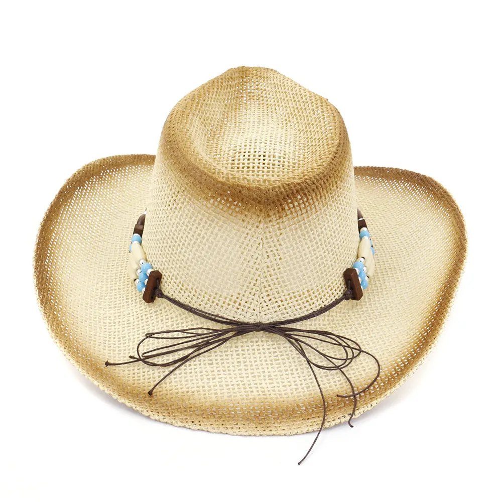 Straw Cowboy Hats Seaside Beach Hat Sun Protection Hat Straw Cowboy Hat