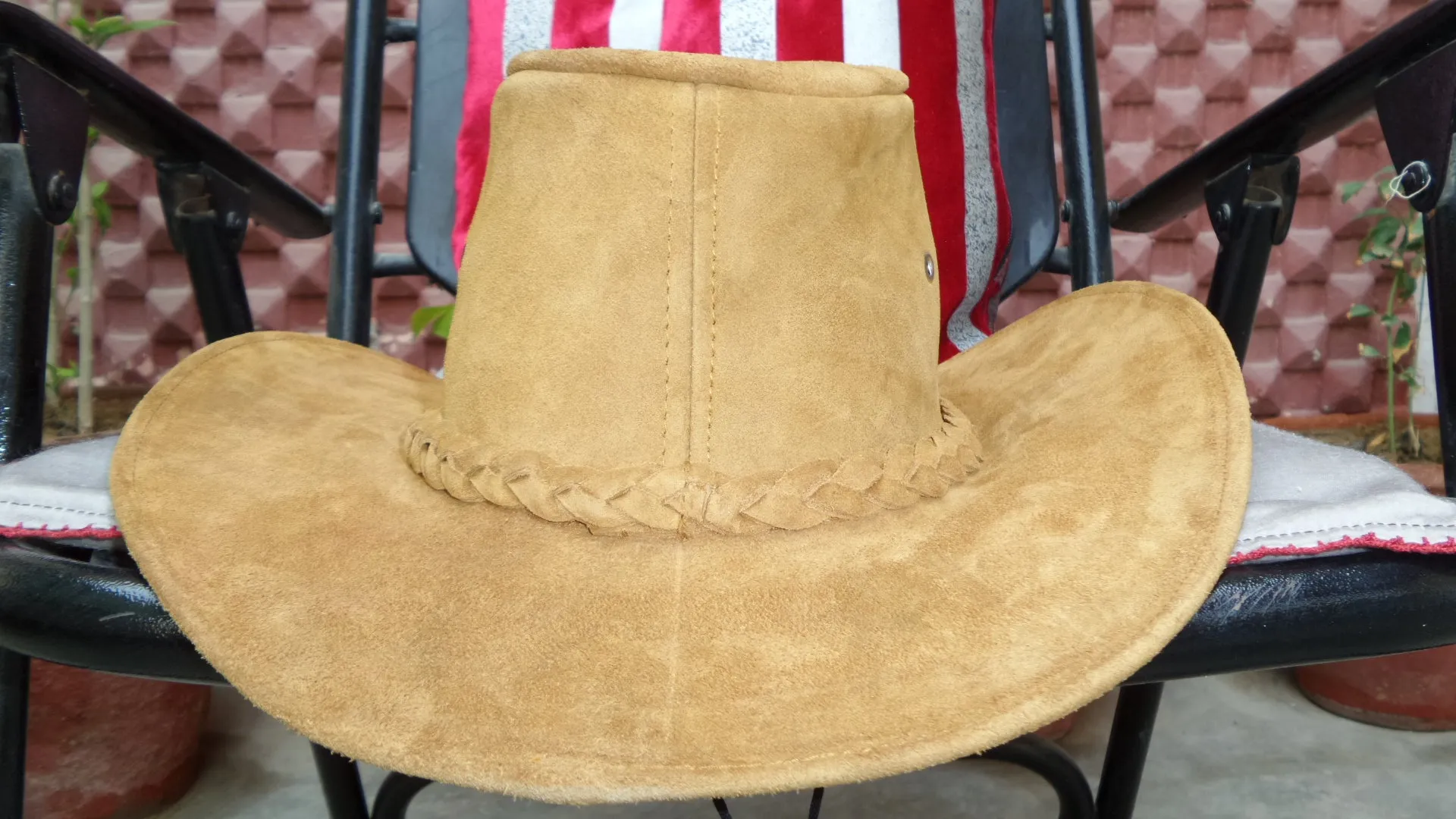 Suede leather cowboy hat