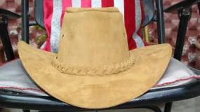 Suede leather cowboy hat