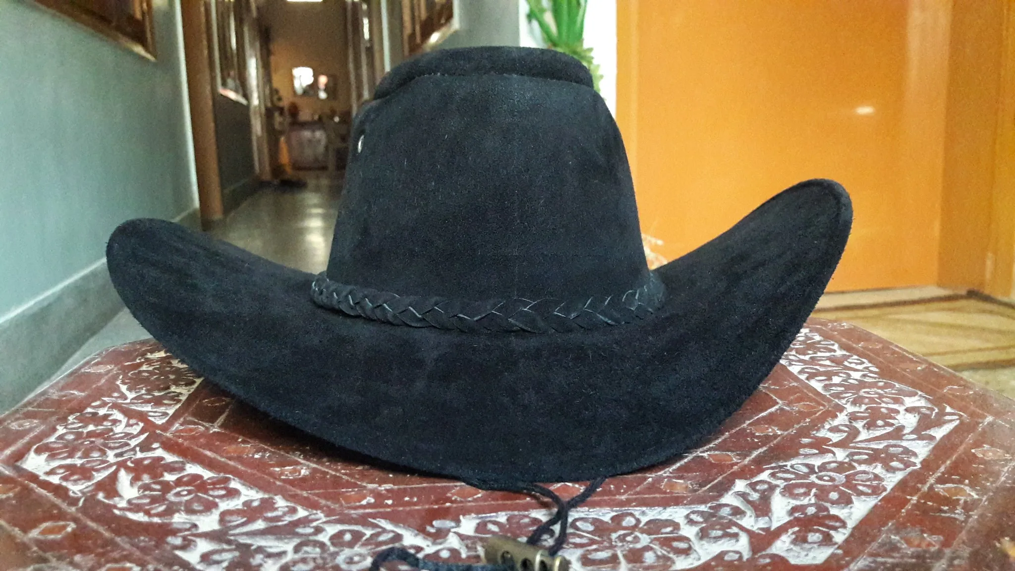 Suede leather cowboy hat