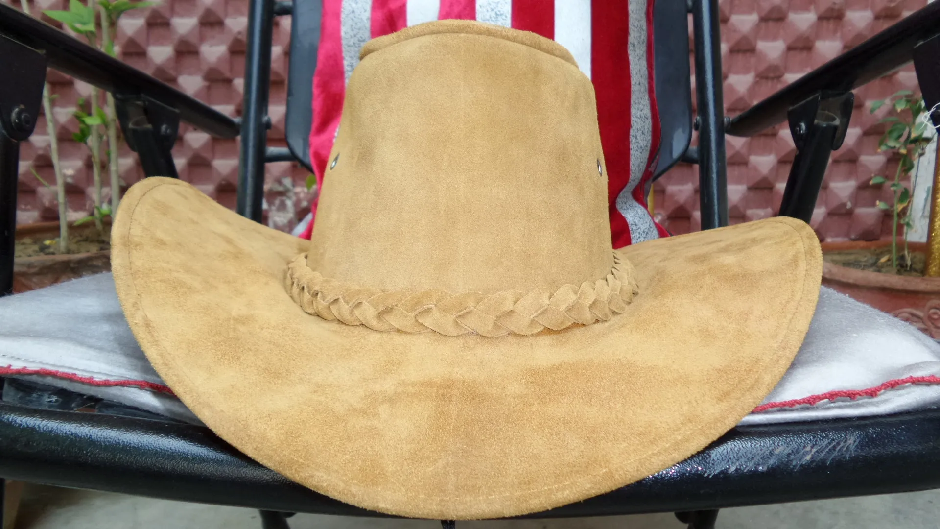 Suede leather cowboy hat