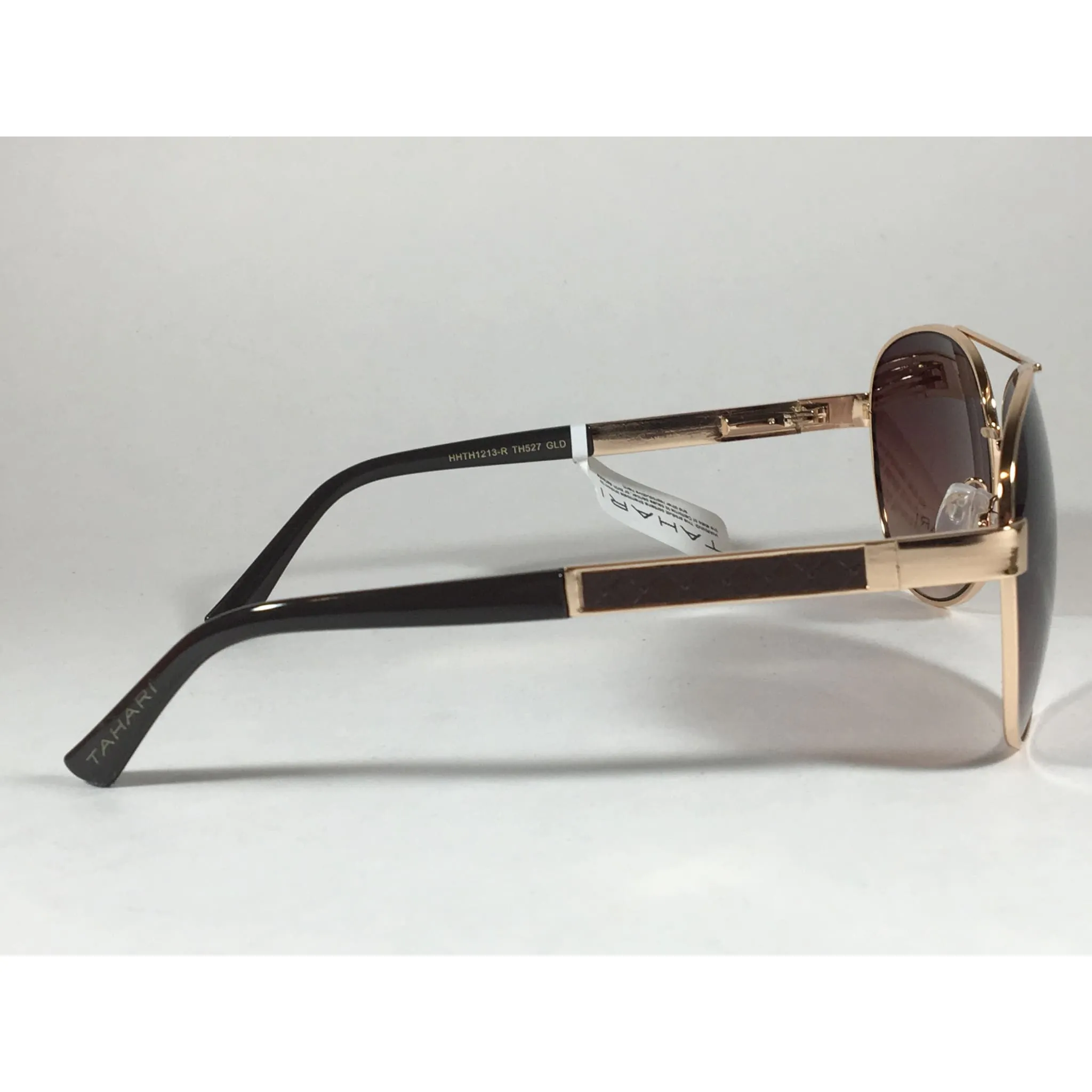 Tahari Aviator Sunglasses Gold Brown Metal Frame Gradient Lens TH527 GLD