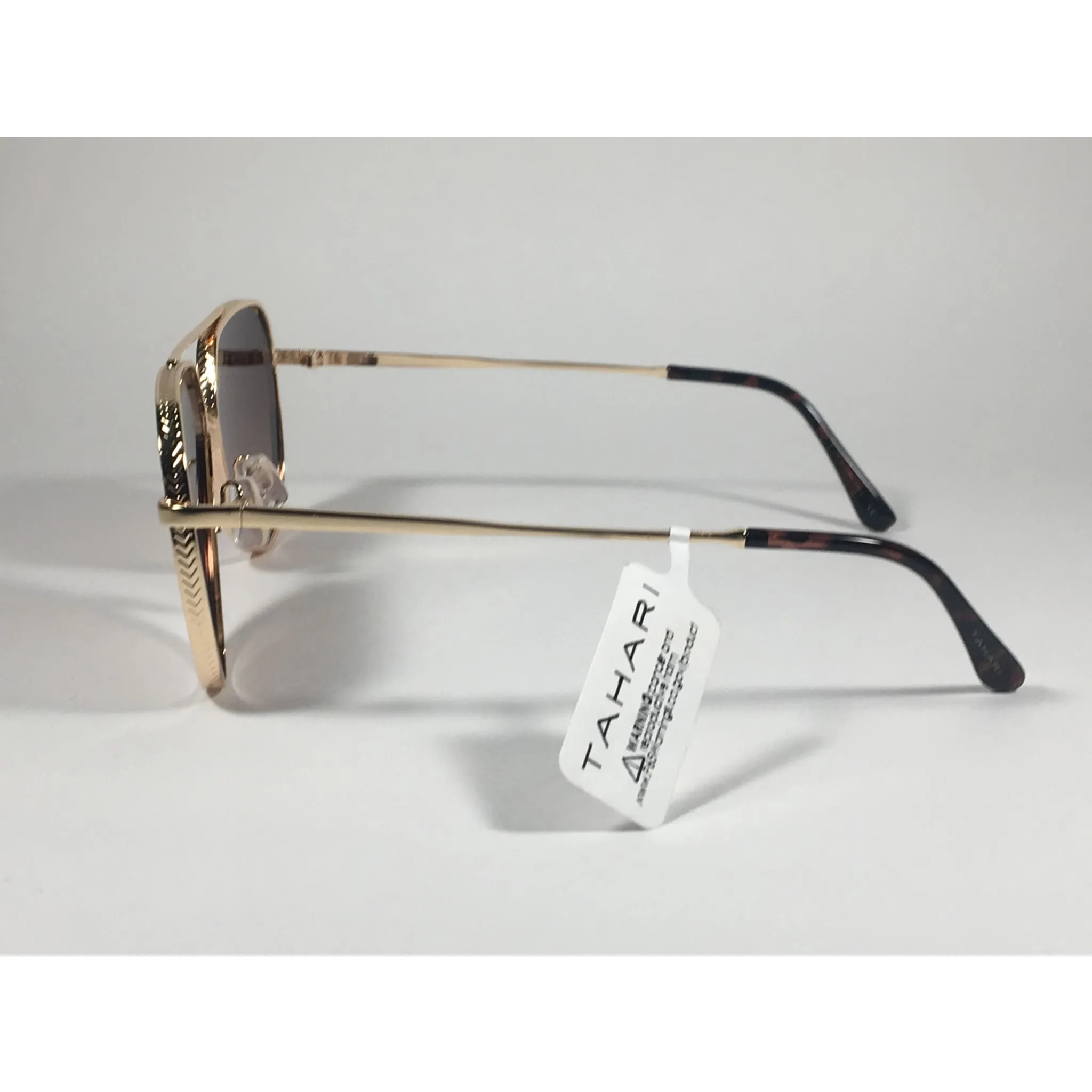Tahari Aviator Sunglasses Gold Brown Tortoise Frame Gradient Lens TH758 GLDTS