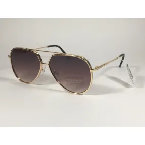 Tahari Aviator Sunglasses Gold Brown Tortoise Frame Gradient Lens TH758 GLDTS