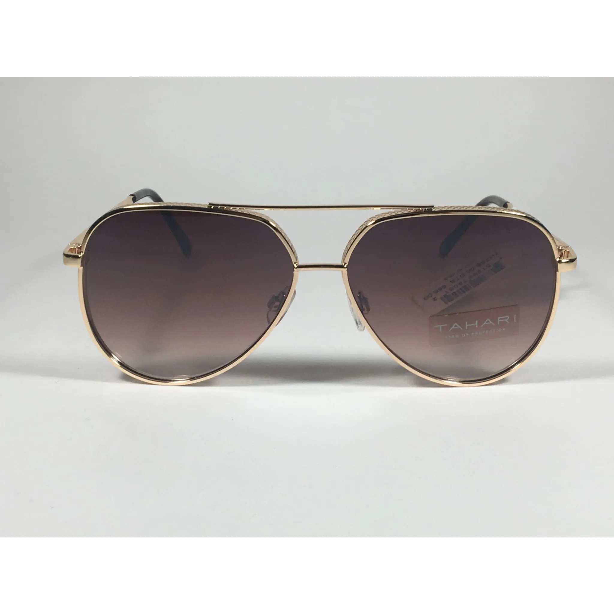 Tahari Aviator Sunglasses Gold Brown Tortoise Frame Gradient Lens TH758 GLDTS