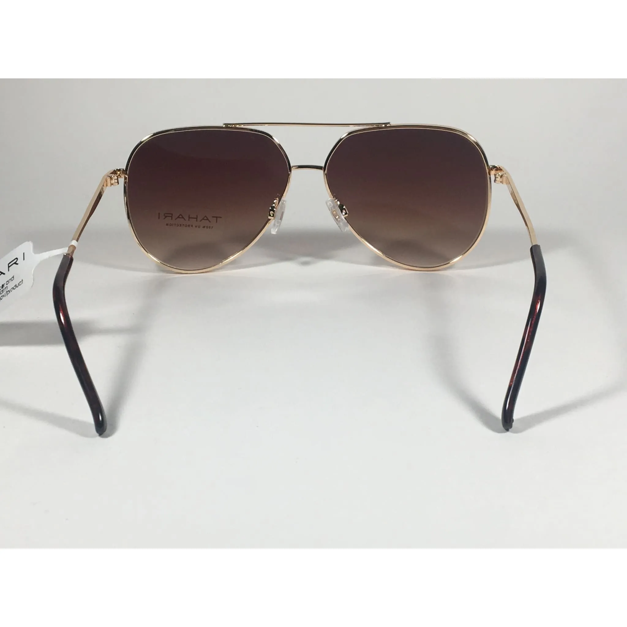 Tahari Aviator Sunglasses Gold Brown Tortoise Frame Gradient Lens TH758 GLDTS