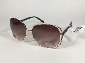 Tahari Oversized Sunglasses Gold And Brown Tortoise Frame Brown Gradient Lens TH751 GLDTS