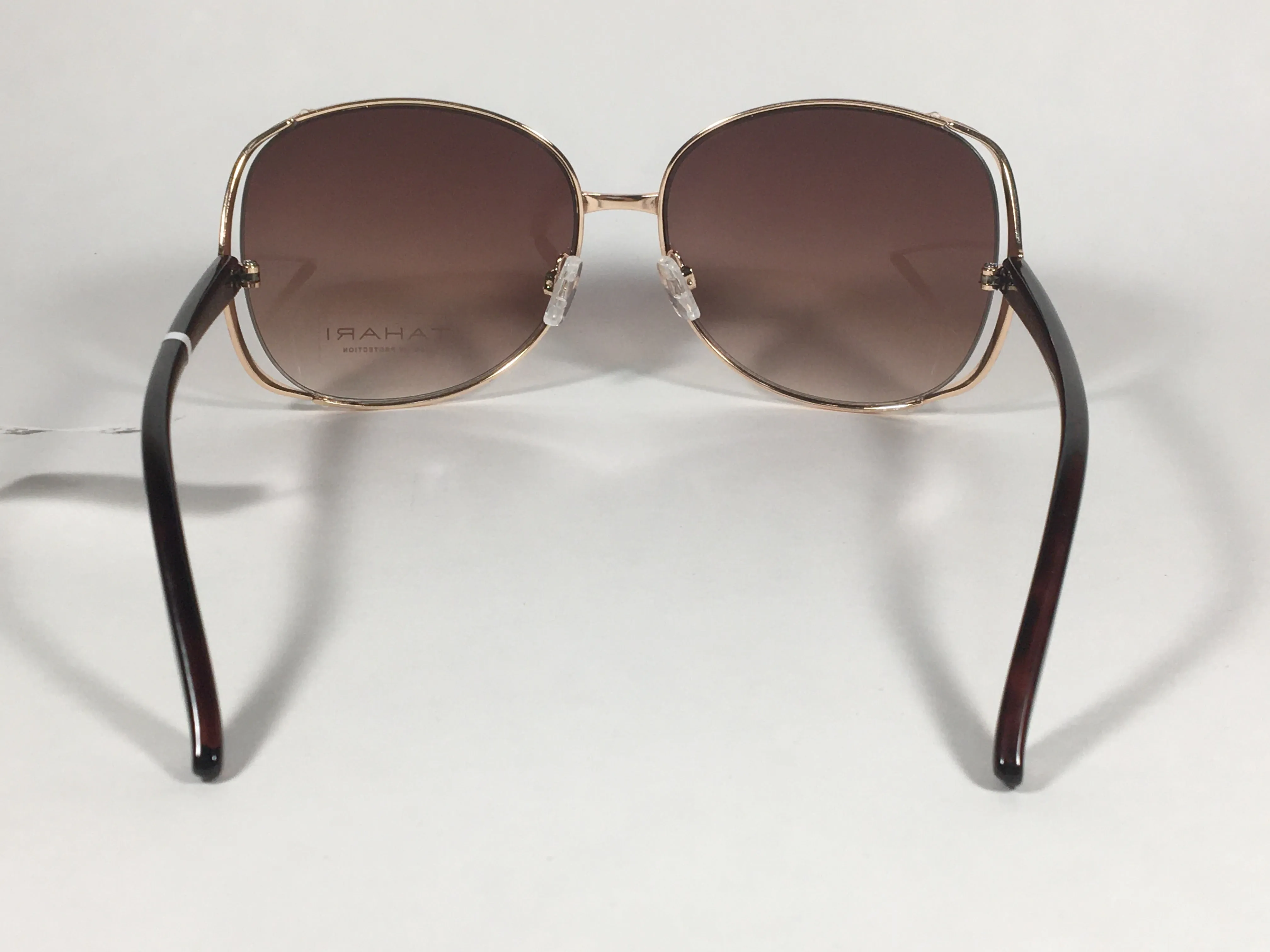 Tahari Oversized Sunglasses Gold And Brown Tortoise Frame Brown Gradient Lens TH751 GLDTS