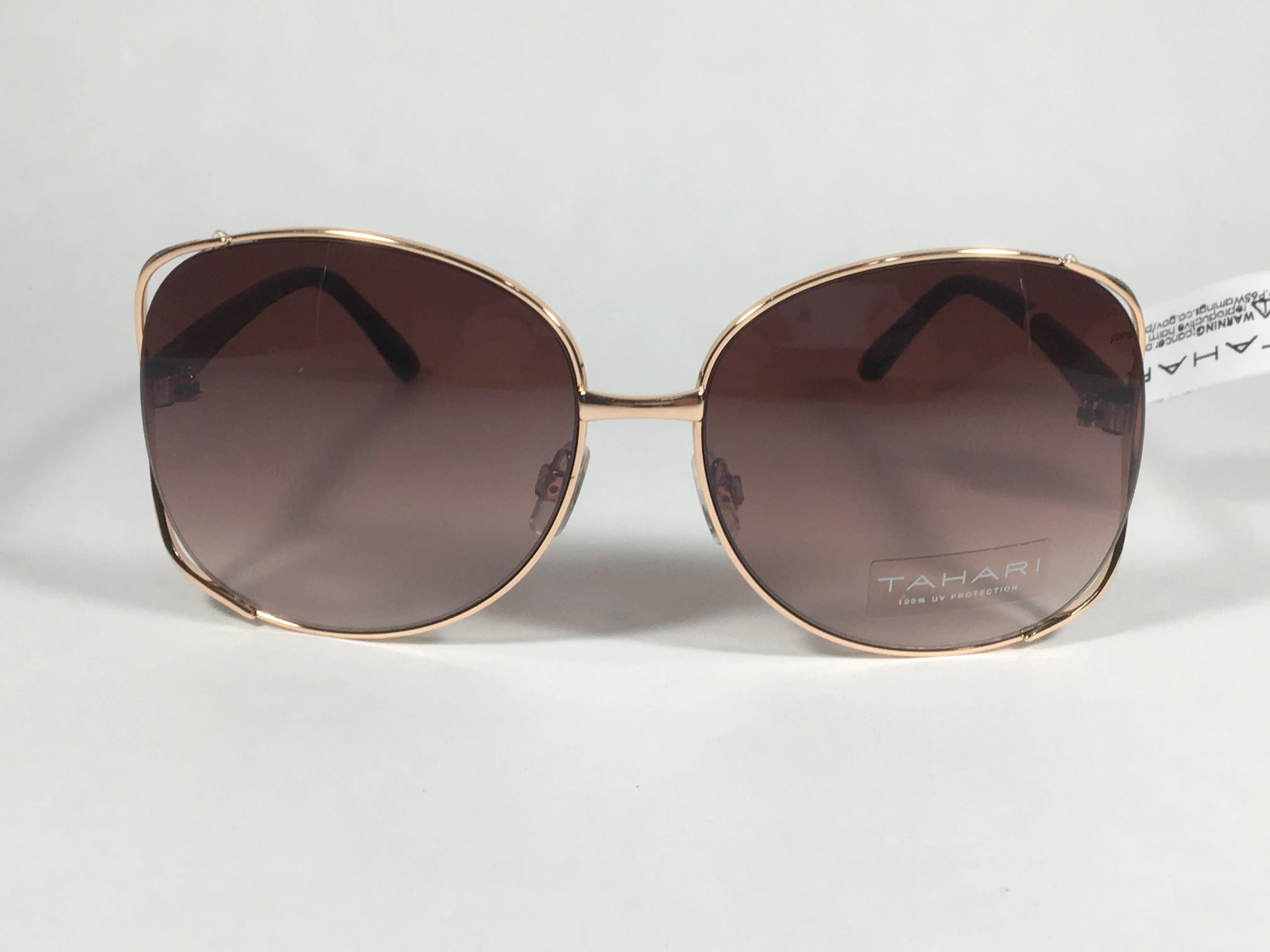Tahari Oversized Sunglasses Gold And Brown Tortoise Frame Brown Gradient Lens TH751 GLDTS