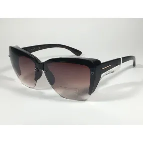 Tahari Shield Cat Eye Sunglasses Brown Tortoise Brown Gradient Lens TH705 TS