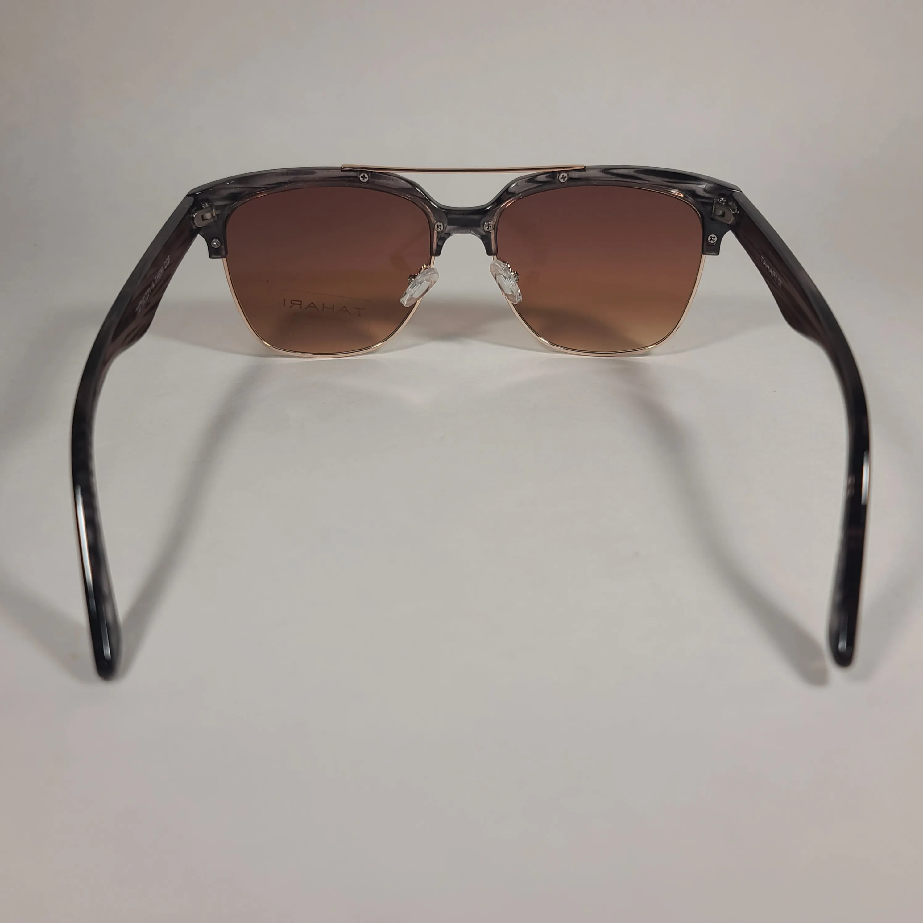 Tahari Square Club Sunglasses Brown Coffee Frame Brown Gradient Lens TH680 COF