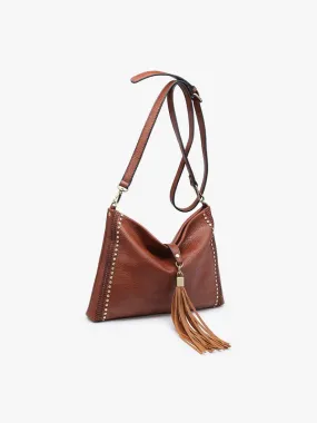 Tassel Dazzle Coffee Vegan Leather Crossbody Bag