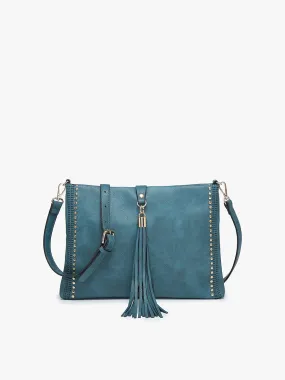 Tassel Dazzle Peacock Vegan Leather Crossbody Bag