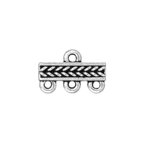 TierraCast Braided 3 To 1 Link / pewter with antique silver finish / 94-3049-12