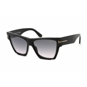 Tom Ford Women's Sunglasses - Shiny Black Plastic Cat Eye Shape Frame | FT0942 01B