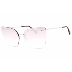 Tom Ford Women's Sunglasses - Shiny Palladium Metal Butterfly Shape Frame | FT0682 16Z