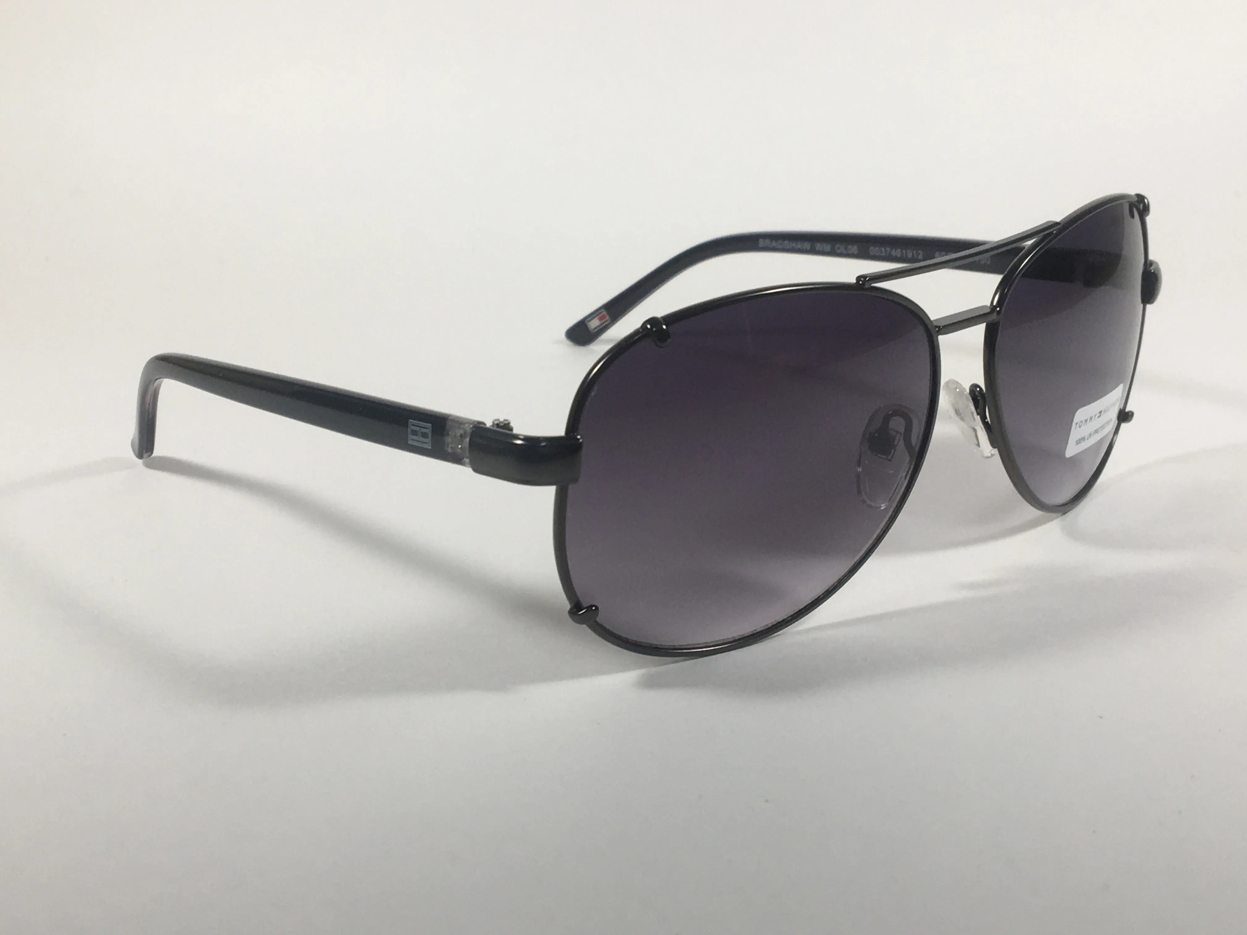 Tommy Hilfiger Bradshaw Aviator Sunglasses Gunmetal Frame Gray Gradient Lens BRADSHAW WM OL06