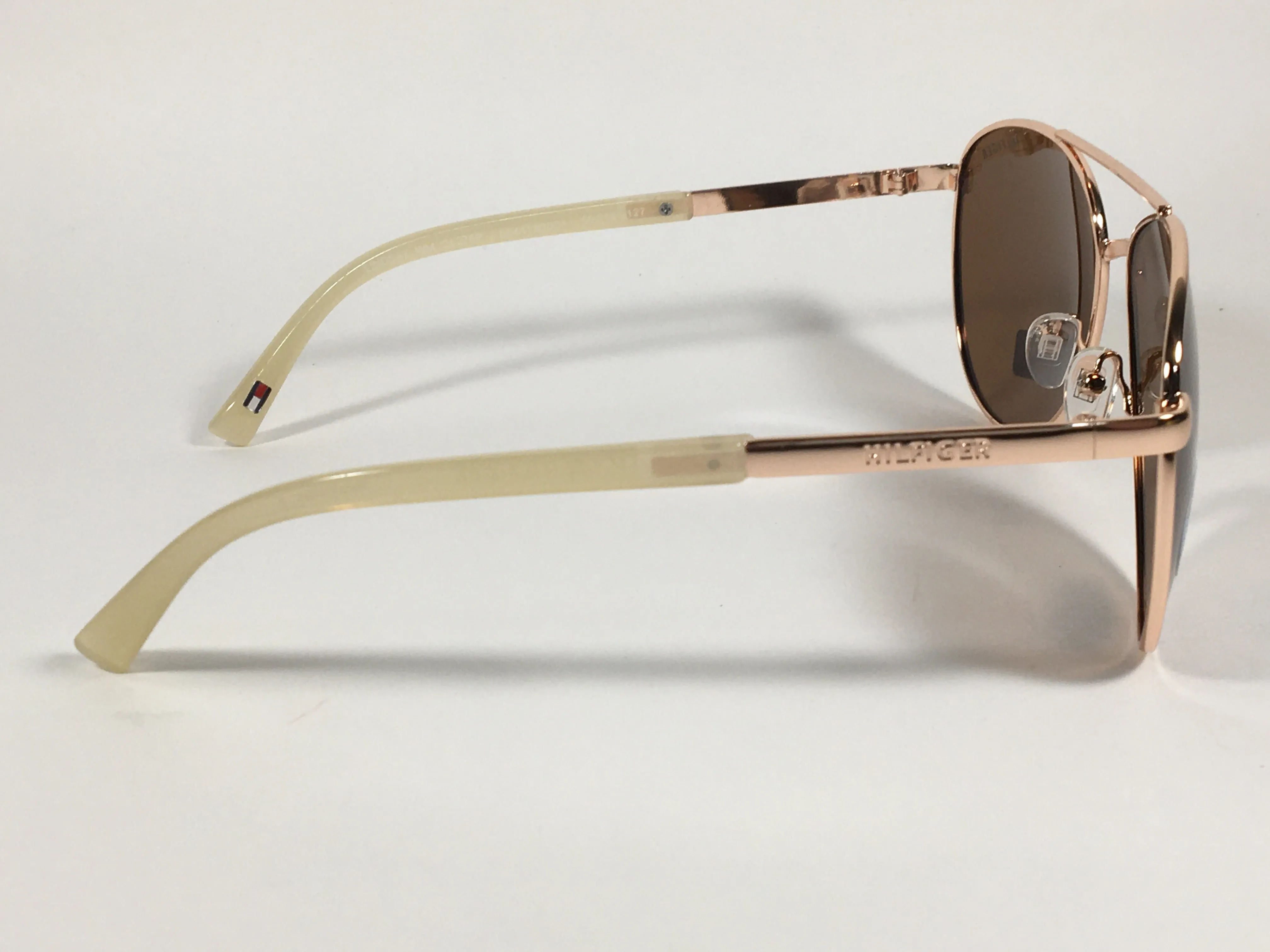 Tommy Hilfiger Lindsay Polarized Aviator Sunglasses Copper Tone Frame Brown Copper Lens LINDSAY WM OL275P