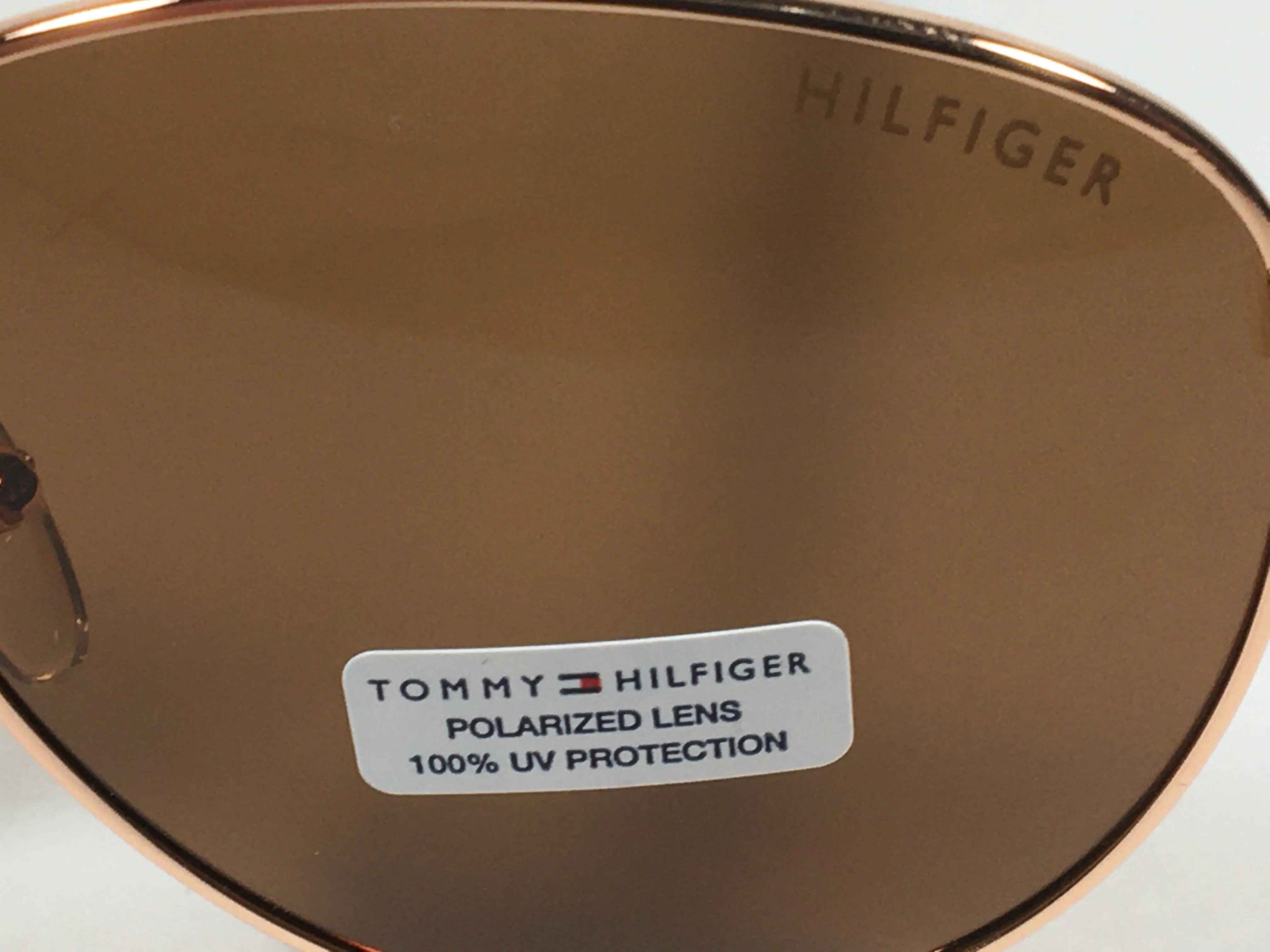 Tommy Hilfiger Lindsay Polarized Aviator Sunglasses Copper Tone Frame Brown Copper Lens LINDSAY WM OL275P