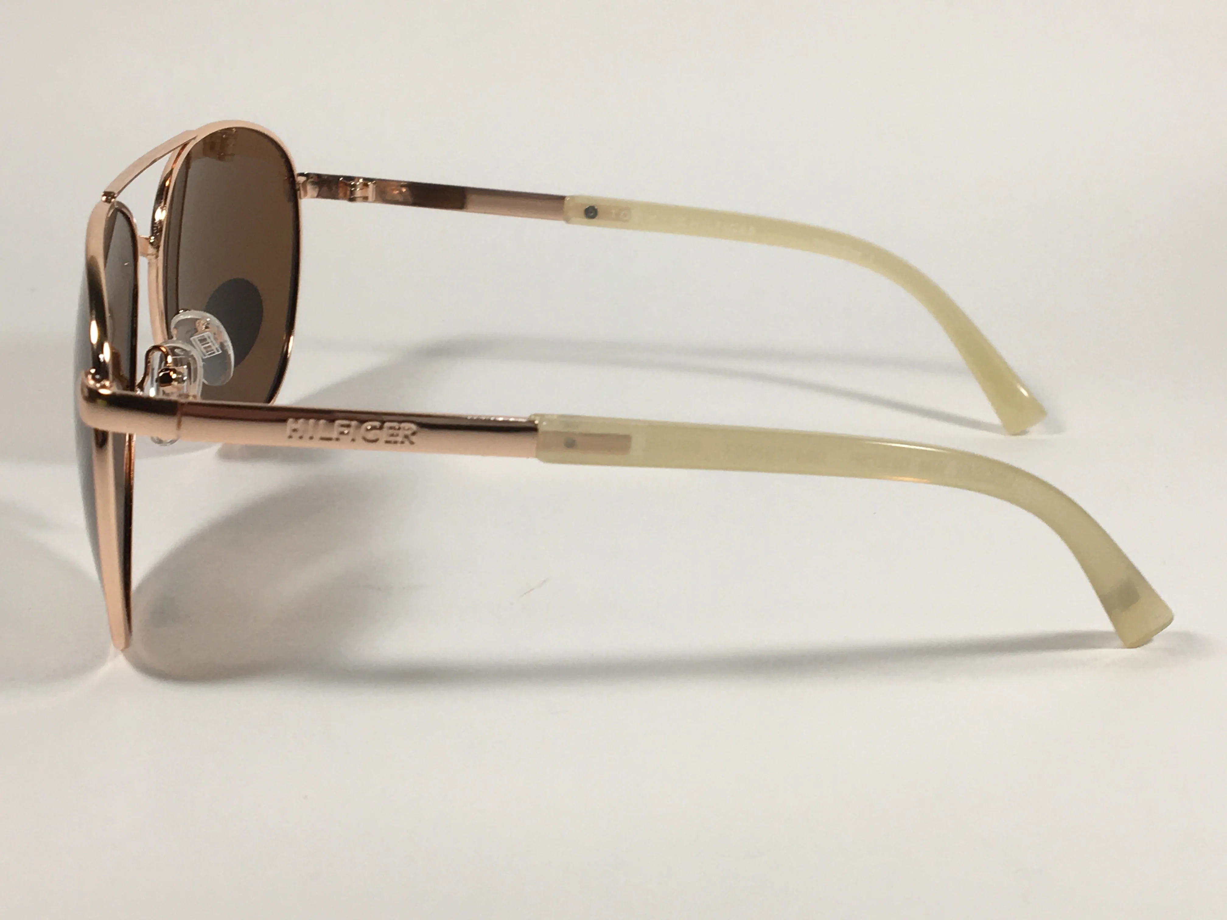 Tommy Hilfiger Lindsay Polarized Aviator Sunglasses Copper Tone Frame Brown Copper Lens LINDSAY WM OL275P
