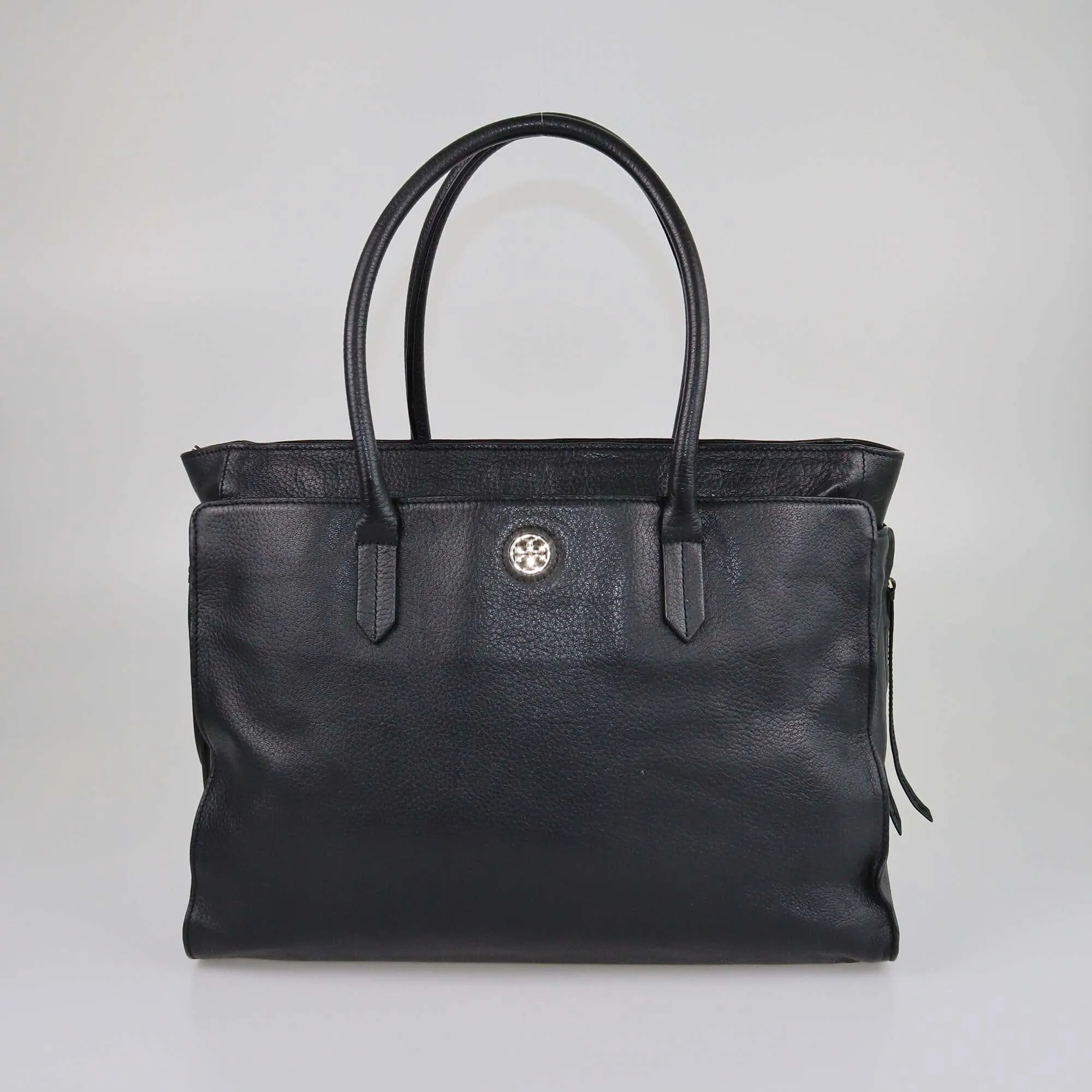 Tory Burch Black Side Zip Tote