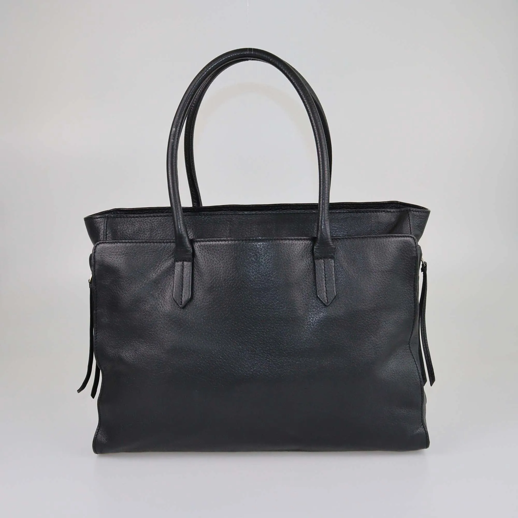 Tory Burch Black Side Zip Tote