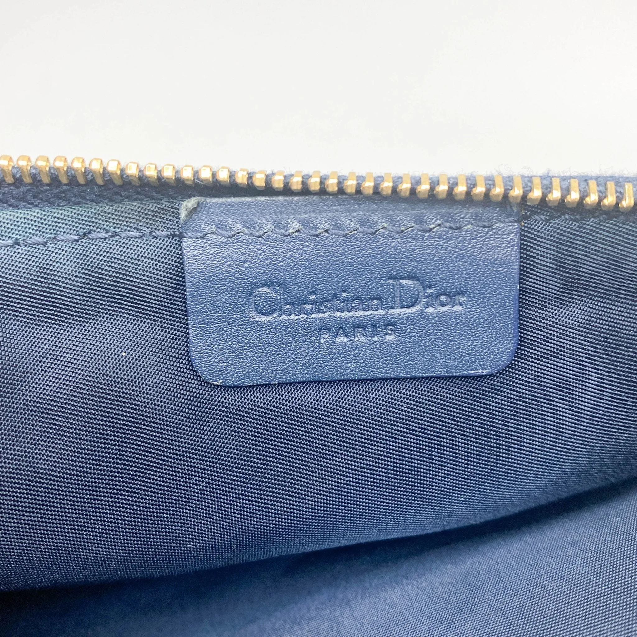 Trotter Saddle Bag Canvas & Leather Shoulder Bag Navy Blue