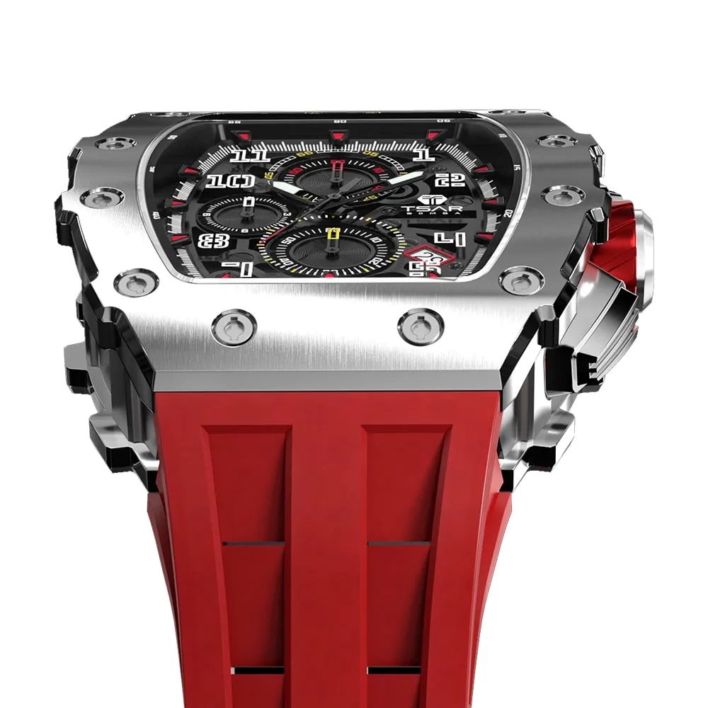 TSAR BOMBA 50M Waterproof Stainless Steel Wristwatch Sport Chronograph