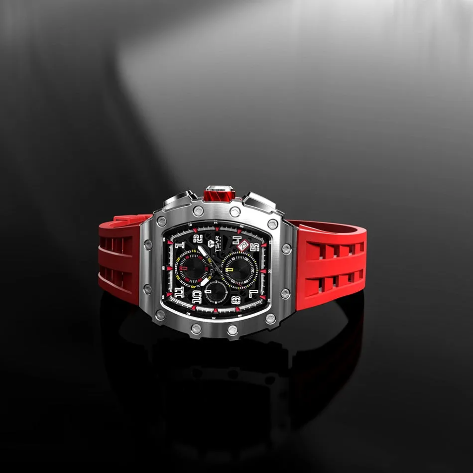 TSAR BOMBA 50M Waterproof Stainless Steel Wristwatch Sport Chronograph