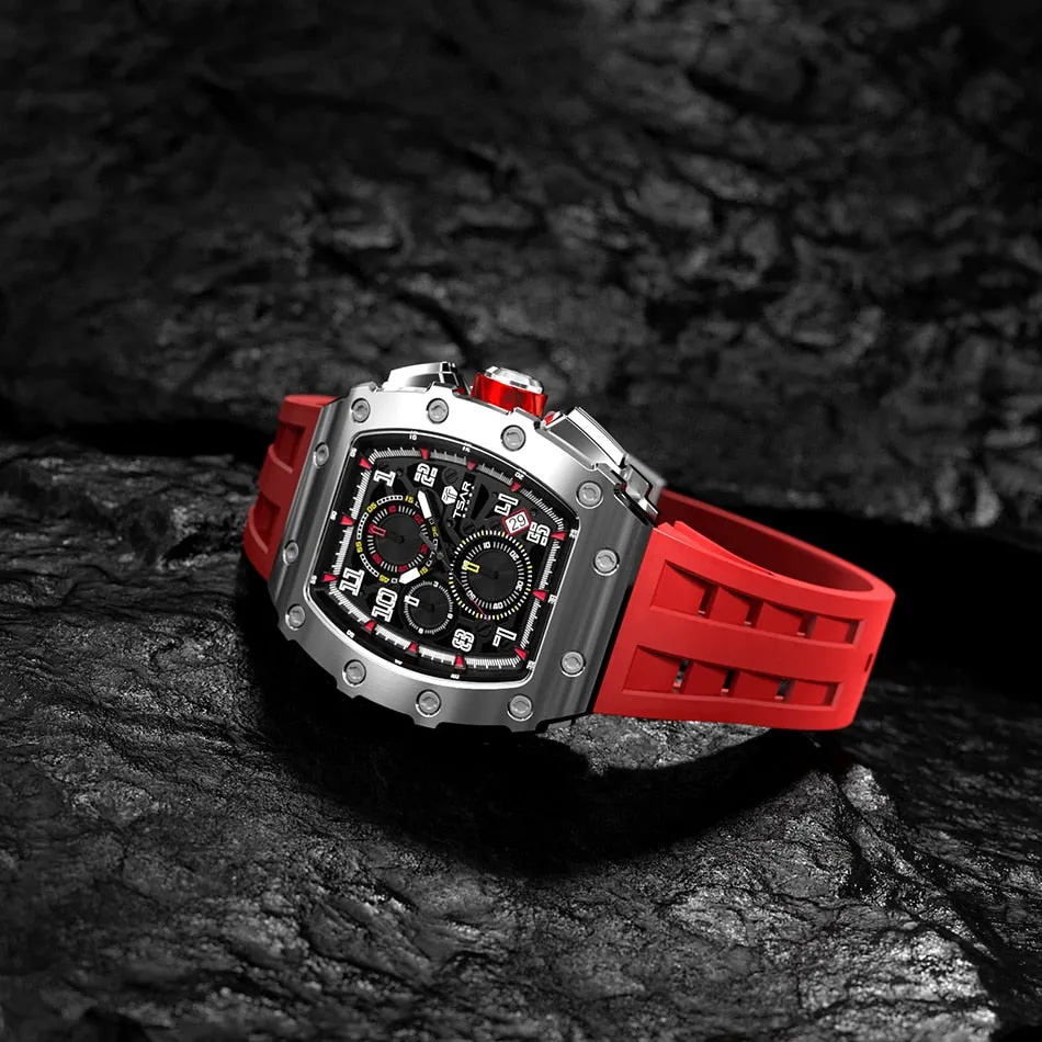 TSAR BOMBA 50M Waterproof Stainless Steel Wristwatch Sport Chronograph