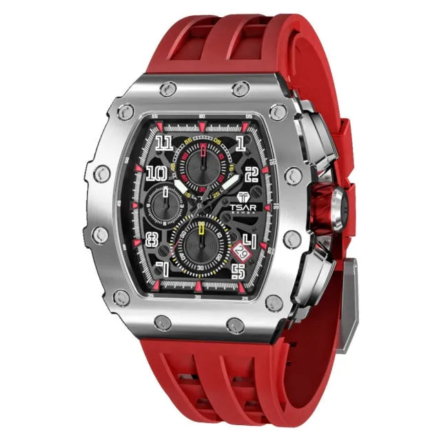 TSAR BOMBA 50M Waterproof Stainless Steel Wristwatch Sport Chronograph