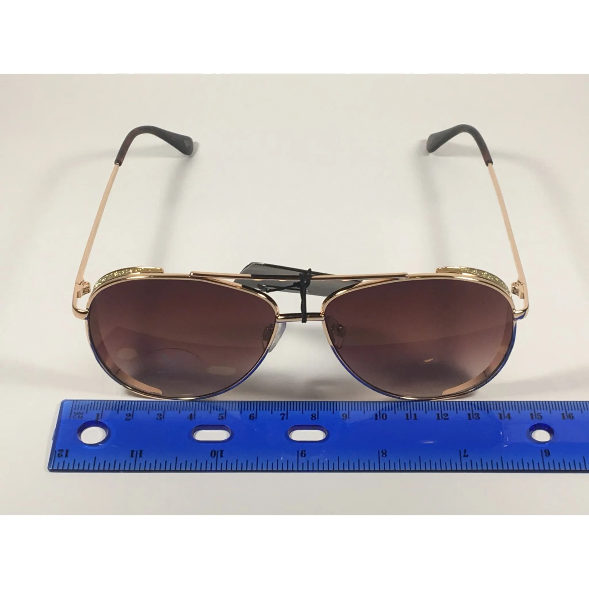 Versace 19V69 Italia Mona Tunnel Vision Aviator Pilot Sunglasses Gold Metal Brown Gradient Lens
