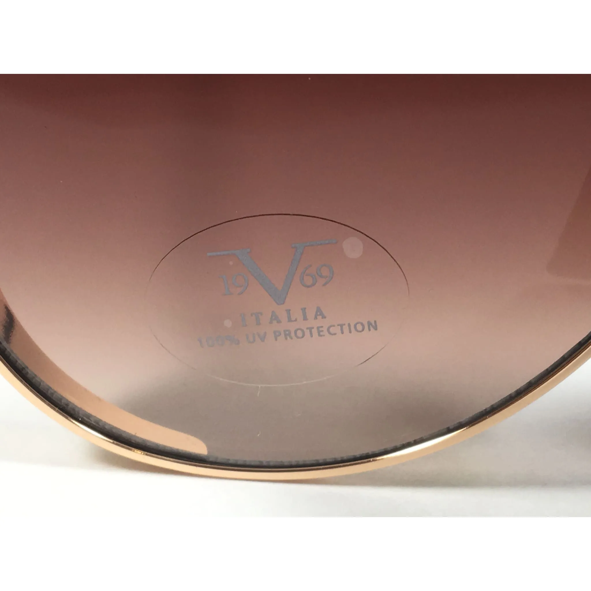 Versace 19V69 Italia Mona Tunnel Vision Aviator Pilot Sunglasses Gold Metal Brown Gradient Lens