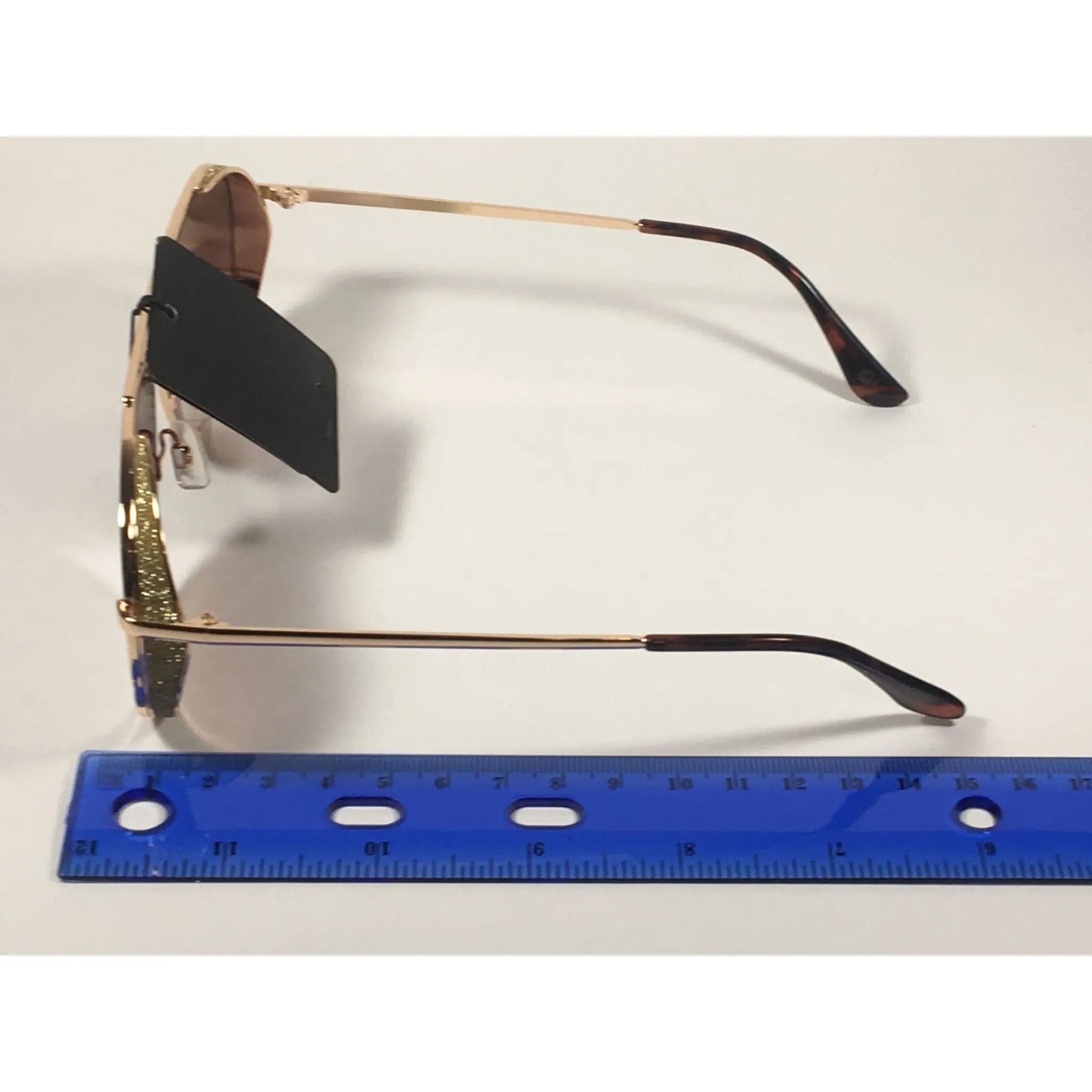 Versace 19V69 Italia Mona Tunnel Vision Aviator Pilot Sunglasses Gold Metal Brown Gradient Lens