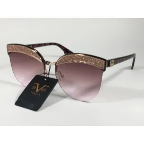 Versace 19V69 Italia Paola Rimless Cat Sunglasses Gold Glitter Brown and Pink Gradient Lens