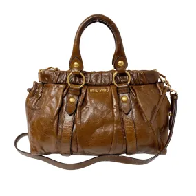 Vitello Bauletto Brown Leather Handbag