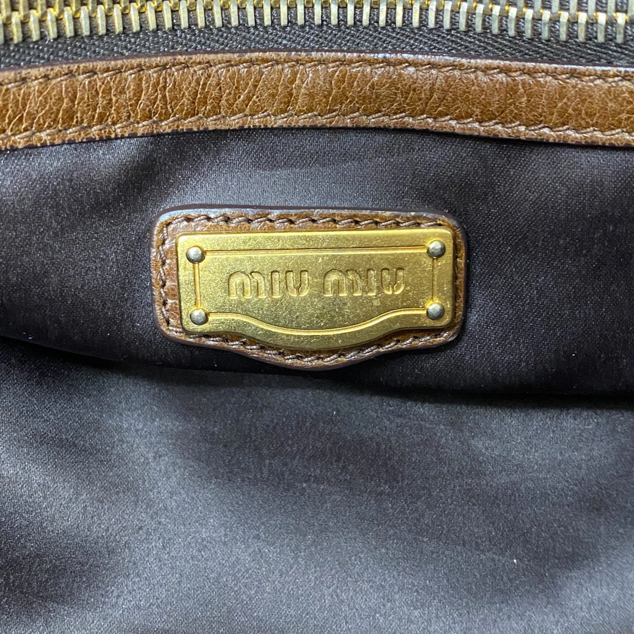 Vitello Bauletto Brown Leather Handbag