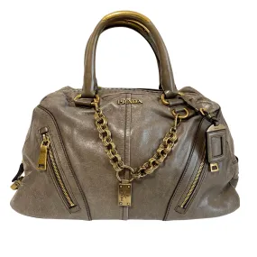 Vitello Shine Khaki Leather Hand Bag