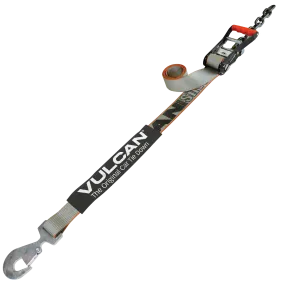 VULCAN Car Tie Down with Chain Tail Ratchet - Snap Hook - 96 Inch - Silver Series - 3,300 Pound Safe Working Load