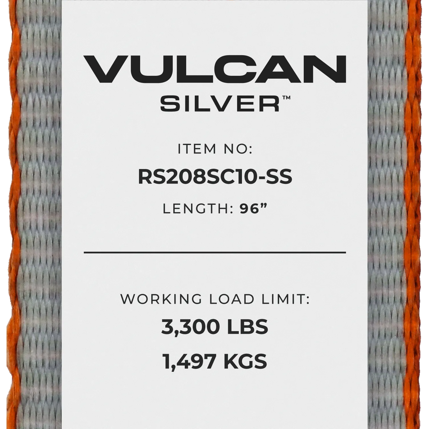 VULCAN Car Tie Down with Chain Tail Ratchet - Snap Hook - 96 Inch - Silver Series - 3,300 Pound Safe Working Load
