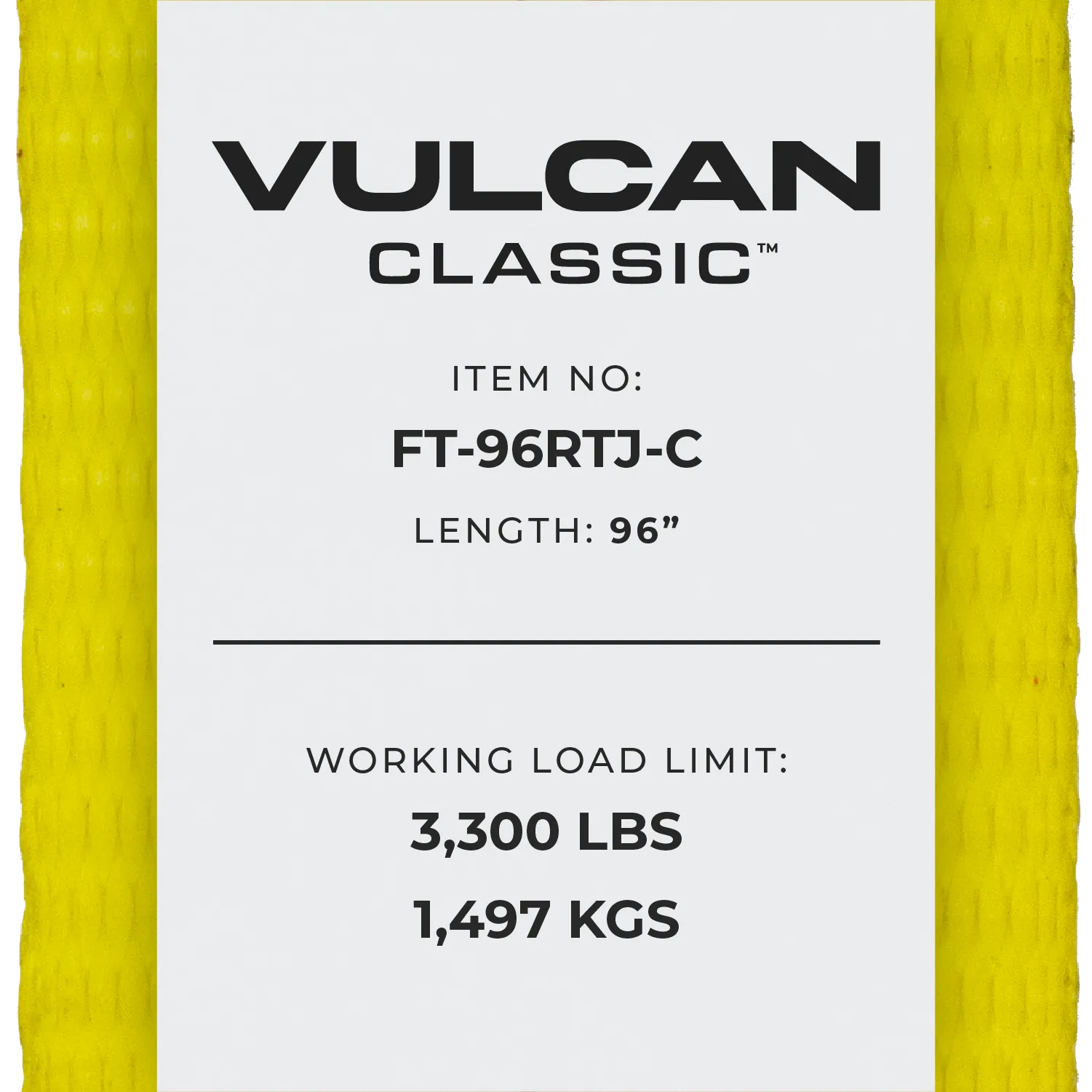 VULCAN Car Tie Down with RTJ Frame Hook Cluster - 96 Inch - Chain Tail - 3,300 Pound Safe Working Load