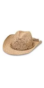 Wallaroo Tina Raffia Cowboy Hat