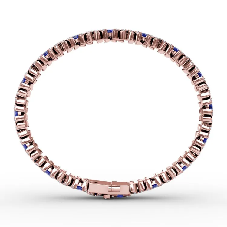 Wave Sapphire and Diamond Bracelet