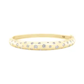 Wavey Round Diamond Nomad Bangle Bracelet