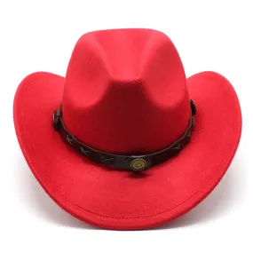 Western Cowboy Hat Cross-border Autumn And Winter Woolen Jazz Hat