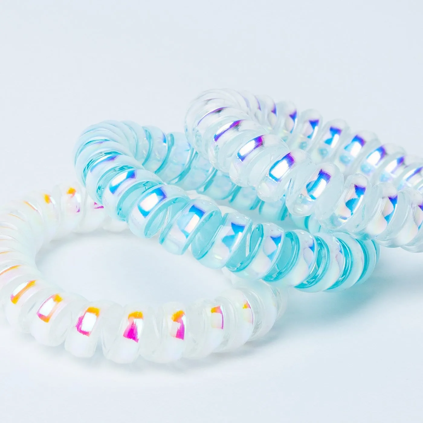 White Spiral Hair Tie Set