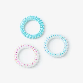 White Spiral Hair Tie Set